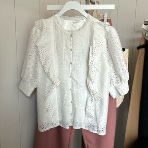 Elegant White Lace Blouse